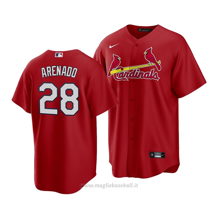 Maglia Baseball Uomo St. Louis Cardinals Nolan Arenado Replica Alternato Rosso